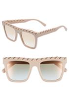 Women's Stella Mccartney 51mm Chain Detail Square Sunglasses - Pink/ Rose Gold