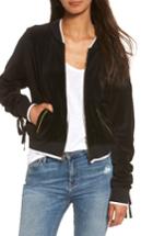 Women's Juicy Couture Ruched Sleeve Velour Track Jacket - Black