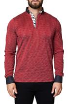 Men's Maceoo Stripe Long Sleeve Polo (s) - Red