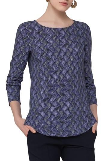 Women's Akris Punto Alice Lac Rocas Print Blouse - Green