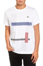 Men's Lacoste Tech Vertical Stripe Graphic T-shirt (m) - White