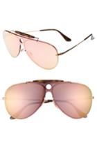 Women's Ray-ban Aviator Shield Sunglasses - Gold/ Pink