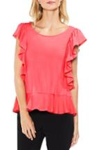 Women's Vince Camuto Ruffle Sleeve Mix Media Top - Orange