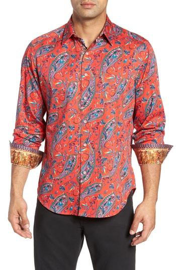 Men's Robert Graham Howarth Classic Fit Sport Shirt - Red