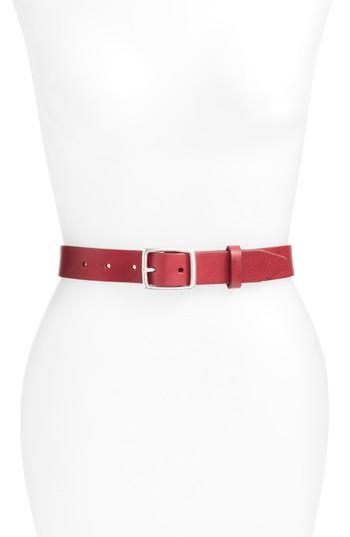 Women's Rag & Bone Boyfriend Leather Belt - French Red