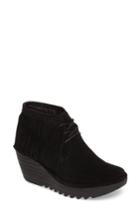 Women's Fly London Yank Fringe Wedge Bootie(women) .5-8us / 38eu - Black
