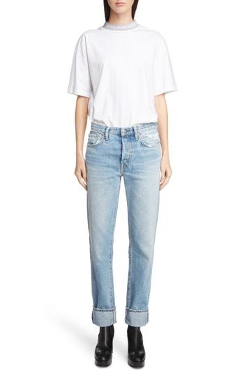 Women's Acne Studios Logo Neck Tee - White