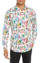 Men's Boss X Jeremyville Lukas Fit Print Shirt, Size Small - None