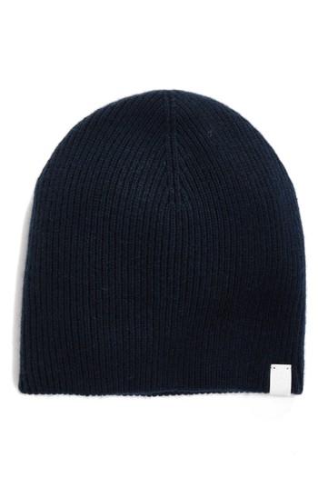 Women's Rag & Bone Ace Reversible Cashmere Beanie - Blue