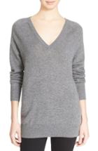 Women's Equipment 'asher' V-neck Cashmere Sweater - Grey