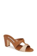Women's Manolo Blahnik Jedjulul Genuine Snakeskin Slide Sandal Us / 35eu - Brown