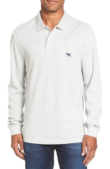 Men's Rodd & Gunn Long Sleeve Pique Polo, Size - Grey