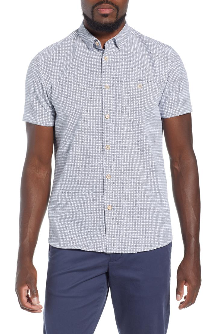 Men's Ted Baker London Frostin Slim Fit Sport Shirt (l) - Blue