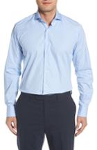 Men's Ike Behar Regular Fit Check Dress Shirt .5 34/35 - Blue