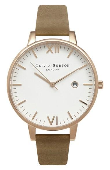 Women's Olivia Burton 'timeless' Leather Strap Watch, 38mm