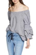 Women's Sanctuary Saffron Folded Sleeve Blouse, Size - Black