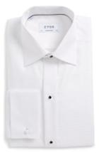 Men's Eton Contemporary Fit Jacquard Dot Tuxedo Shirt - White