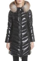 Women's Moncler Fulmar Hooded Down Puffer Coat With Removable Genuine Fox Fur Trim - Black