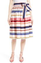 Women's Kate Spade New York Berber Stripe Sash Tie Midi Skirt