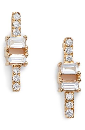 Women's Dana Rebecca Sadie Baguette Bar Stud Earrings