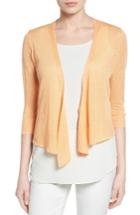 Petite Women's Nic+zoe '4-way' Convertible Three Quarter Sleeve Cardigan, Size P - Orange
