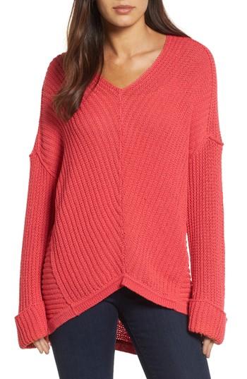 Women's Caslon Cuffed Sleeve Sweater - Pink