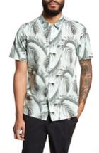 Men's Calibrate Slim Fit Short Sleeve Print Camp Shirt - Green