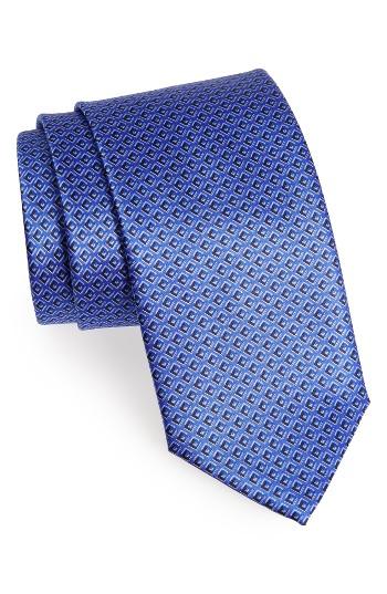 Men's Canali Micro Print Silk Tie, Size - Blue