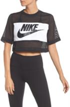 Women's Nike Sportswear Mesh Crop Top - Black