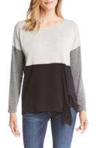 Women's Karen Kane Colorblock Tie Front Top - Grey