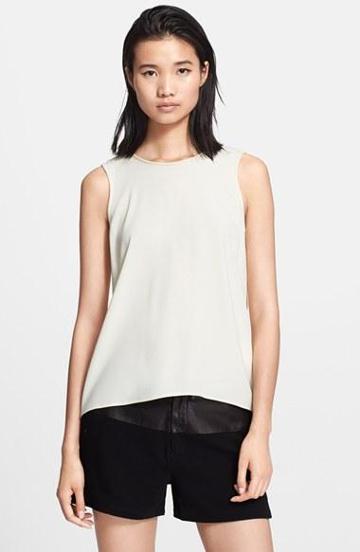 Rag & Bone 'harper' Split Back Sleeveless Top Almond