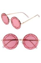 Women's Circus By Sam Edelman 55mm Round Sunglasses - Rose Gold/ Red Lens