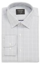 Men's Nordstrom Men's Shop Tech-smart Classic Fit Stretch Check Dress Shirt - 34/35 - Grey