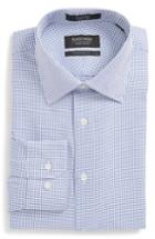 Men's Nordstrom Men's Shop Traditional Fit Microcheck Dress Shirt 32/33 - Blue