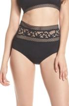 Women's Becca Captured High Waist Bikini Bottoms - Black