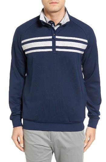 Men's Bobby Jones R18 Trio Tech Quarter Zip Golf Pullover - Blue