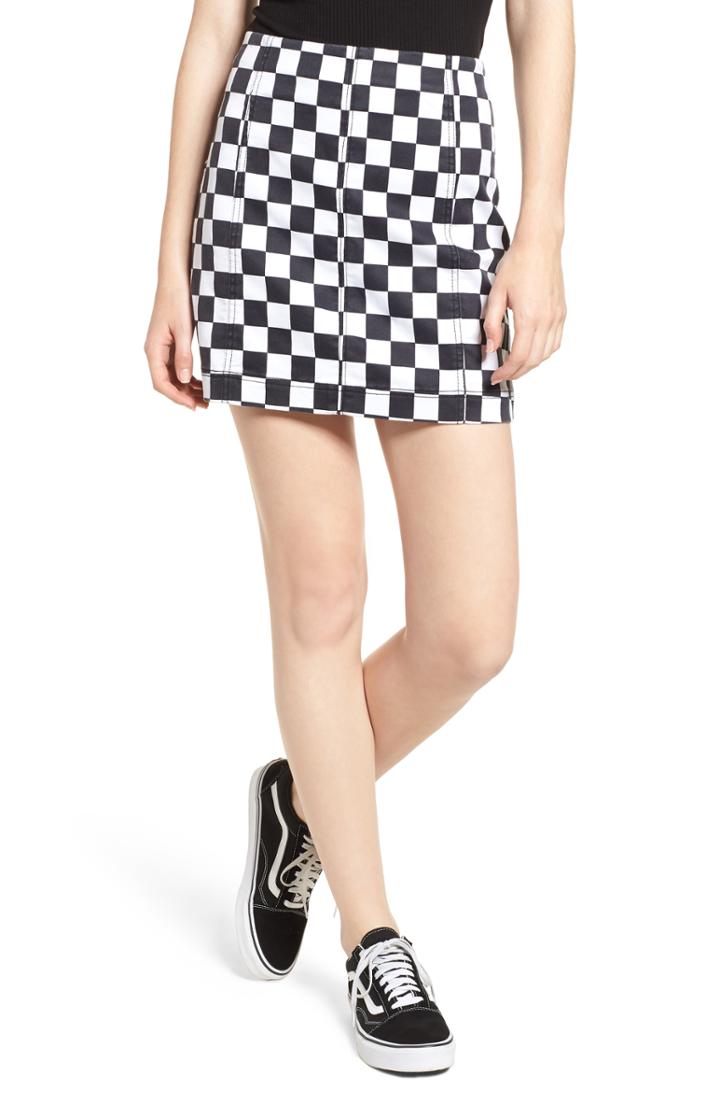 Women's Tinsel Checkered Denim Miniskirt