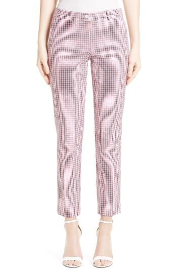 Women's Michael Kors Samantha Check Stretch Cotton Pants