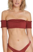 Women's Billabong Sol Searcher Off The Shoulder Bikini Top - Metallic