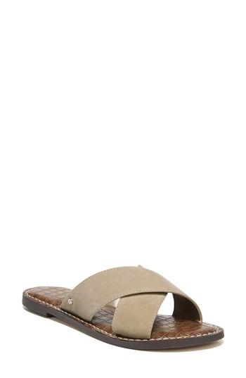 Women's Sam Edelman Gertrude Cross Strap Slide Sandal M - Beige