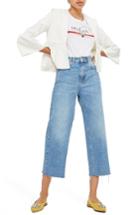 Petite Women's Topshop Ruffle Crop Jacket P Us (fits Like 2-4p) - Ivory