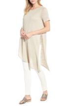 Women's Eileen Fisher Asymmetrical Organic Linen Tunic, Size - Beige