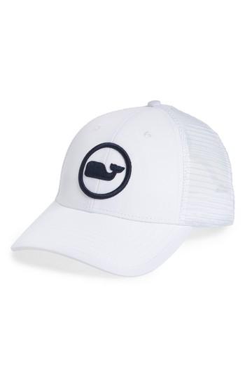 Men's Vineyard Vines Whale Dot Trucker Cap - White