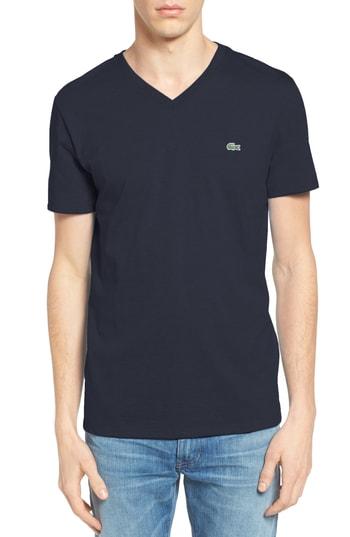 Men's Lacoste V-neck T-shirt (xs) - Blue