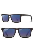 Men's Shwood Govy 2 53mm Polarized Wood Sunglasses - Dark Walnut/ Blue