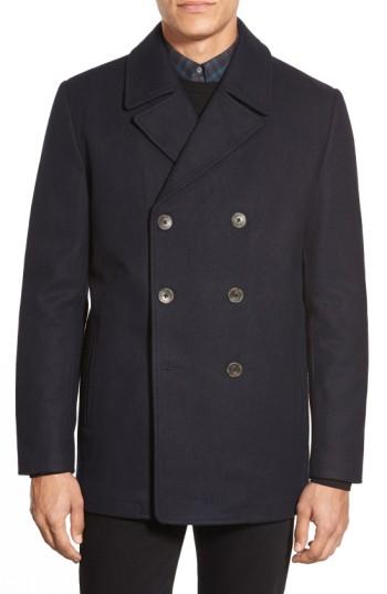 Men's Vince Camuto Classic Peacoat, Size - Blue