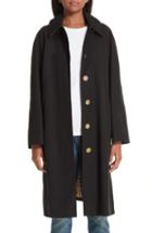 Women's Givenchy Double Breasted Wool Coat Us / 38 Fr - Black