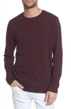Men's Vince Stripe Long Sleeve Crewneck T-shirt, Size - Red