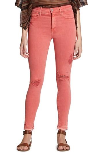 Women's Sanctuary Chili Wash Robbie High Waist Ankle Jean - Coral
