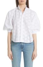 Women's Tricot Comme Des Garcons High Neck Eyelet Blouse - White